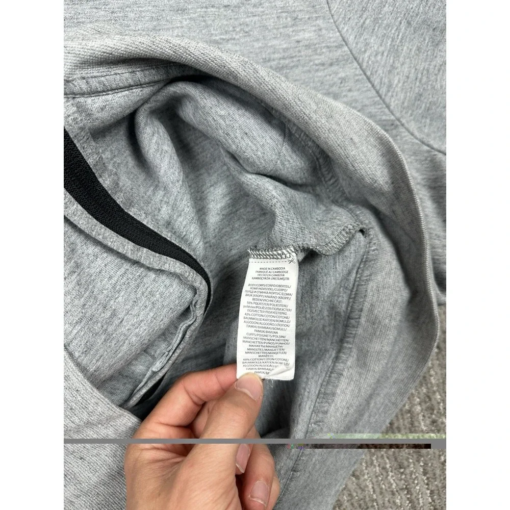 Polo Ralph Lauren Hoodie Men Large Gray Double Knit Tech Fleece Full Zip Pockets